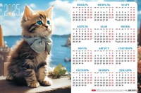 Календарь настенный листовой  А3ф 435X290мм на 2025г Картон мелованный-Котик-артист-