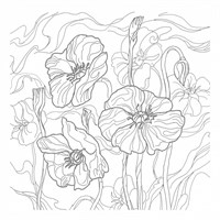 Раскраска 18л А4ф для Акварели 210х210мм отрывная склейка жесткая подложка "Сюжеты для акварели"-Чудесные цветы-