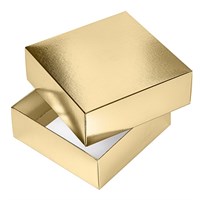 Коробка Картонная с крышкой сборная 250х180х65 ПРЯМОУГОЛЬНИК тиснение METALLIC Золото в пакете с европодвесом